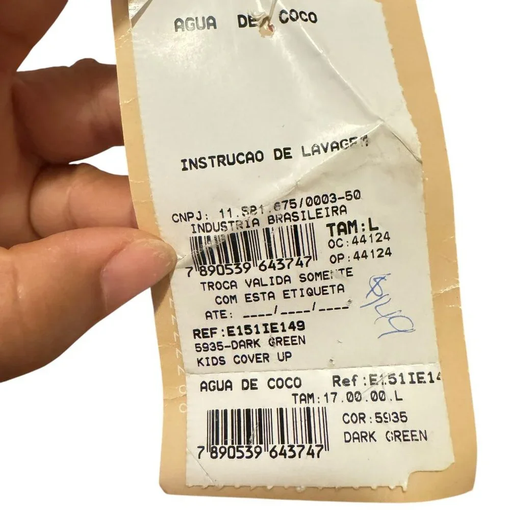 NWT! Agua De Coco Girls 3 Piece Green Coconut Tree Swimwear Cover-up Skirt Size - Picture 8 of 8